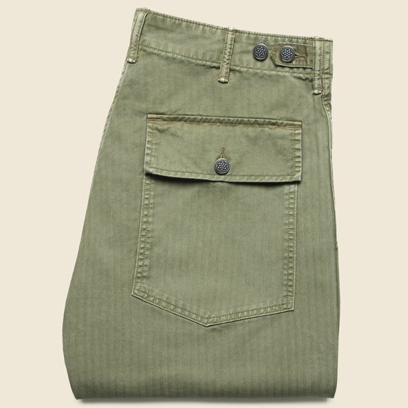RRL Women's Green Herringbone Utility Pant (sz 26) - Picture 2 of 5